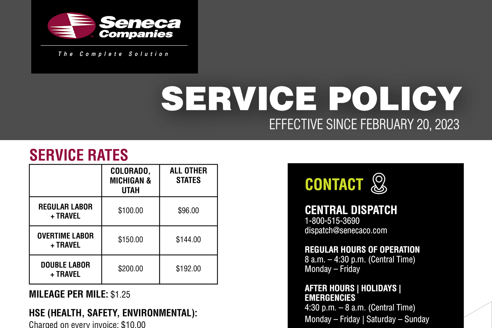 Service Policy Flyer